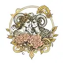 zodiac signs aries and libra tattoo design idea