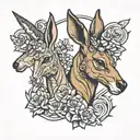 kangaroo and unicorn tattoo design idea