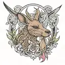 kangaroo and unicorn tattoo design idea