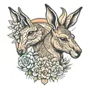 kangaroo and unicorn tattoo design idea