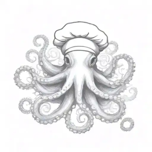 octopus chef cook tattoo design idea