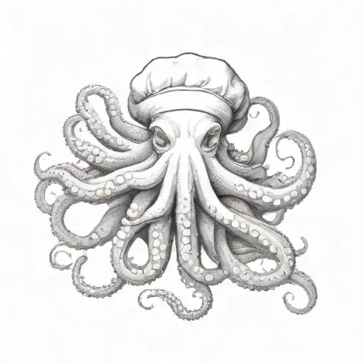 octopus chef tattoo design idea