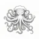 octopus chef tattoo design idea