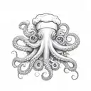 octopus chef tattoo design idea