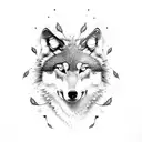 wolf bite rose tattoo design idea