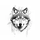 wolf bite rose tattoo design idea