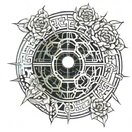 Death Star flowers  tattoo design idea