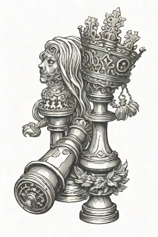 queen chess piece tattoo design idea