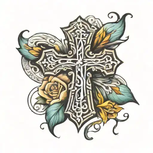 cross and verse psalms 56:11 tattoo design idea