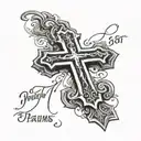 cross and verse psalms 56:11 tattoo design idea