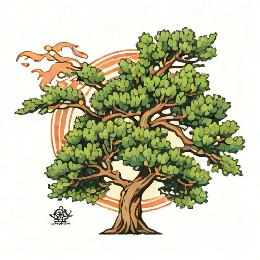 lebanese cedar tree  tattoo design idea