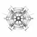 train wheel with angle wings tattoo design idea