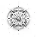 train wheel with angle wings tattoo design idea