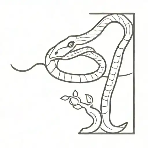 feminine snake wrapping around the moon tattoo design idea