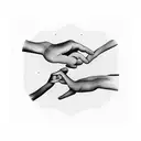 Father and son holding hand with 1969 and 2004 numbers in backs tattoo design idea