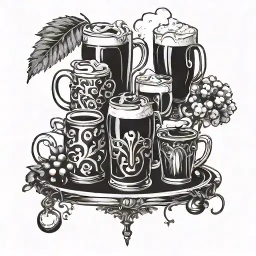 Lilke drink for every hour, the drinks are: coffe for morning, beer for afternoon and wine for night tattoo design idea