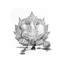 Mario and Link, Toronto Maple Leafs, drum set, words - Ace&Ella tattoo design idea