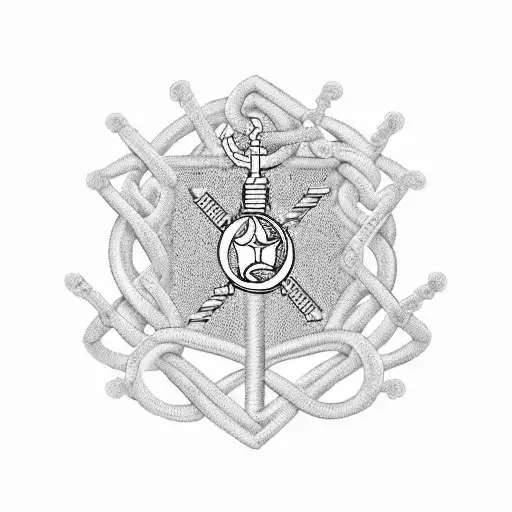 A composition of the Marine Corps emblem intertwined with a DNA double helix, representing the importance of physical and mental improvement tattoo design idea