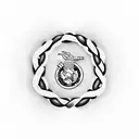 A composition of the Marine Corps emblem intertwined with a DNA double helix, representing the importance of physical and mental improvement tattoo design idea