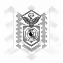 A composition of the Marine Corps emblem intertwined with a DNA double helix, representing the importance of physical and mental improvement tattoo design idea