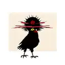 crow with sharingan tattoo design idea
