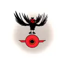 crow with sharingan tattoo design idea