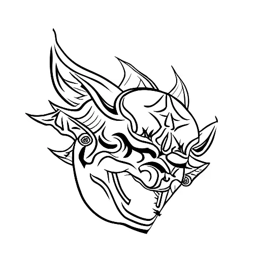 Hannya mask tattoo design idea