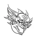 Hannya mask tattoo design idea
