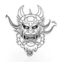 Hannya mask tattoo design idea