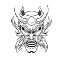 Hannya mask tattoo design idea