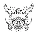 Hannya mask tattoo design idea