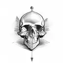 dagger through skull tattoo design idea