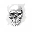 dagger through skull tattoo design idea