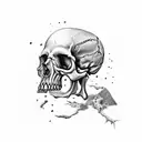 dagger going through skull tattoo design idea