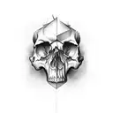dagger going through skull tattoo design idea