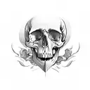 dagger going through skull tattoo design idea