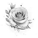 text "PS: Keep Searching" with flowers around it tattoo design idea