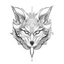 kitsune mask tattoo design idea