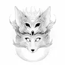 kitsune mask tattoo design idea