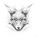 kitsune mask tattoo design idea