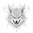 kitsune mask tattoo design idea