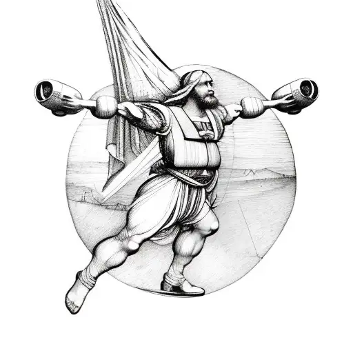 Incorporate Leonardo da Vinci's flying machine into a sketch-style tattoo tattoo design idea