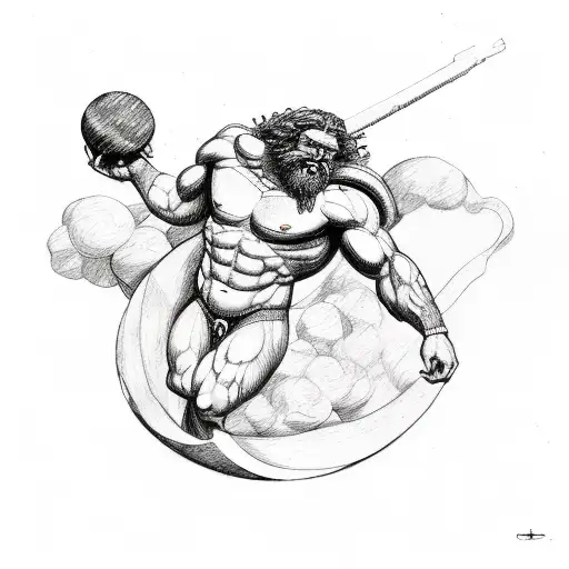 Greek Mythology titan Atlas carries the world tattoo design idea