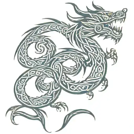 dragon blue tribal tattoo tattoo design idea