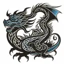 dragon blue tribal tattoo tattoo design idea