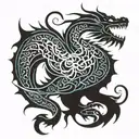 dragon blue tribal tattoo tattoo design idea