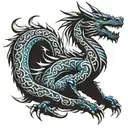 dragon blue tribal tattoo tattoo design idea