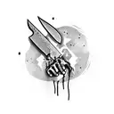 knife, spatula, hand, zombie tattoo design idea