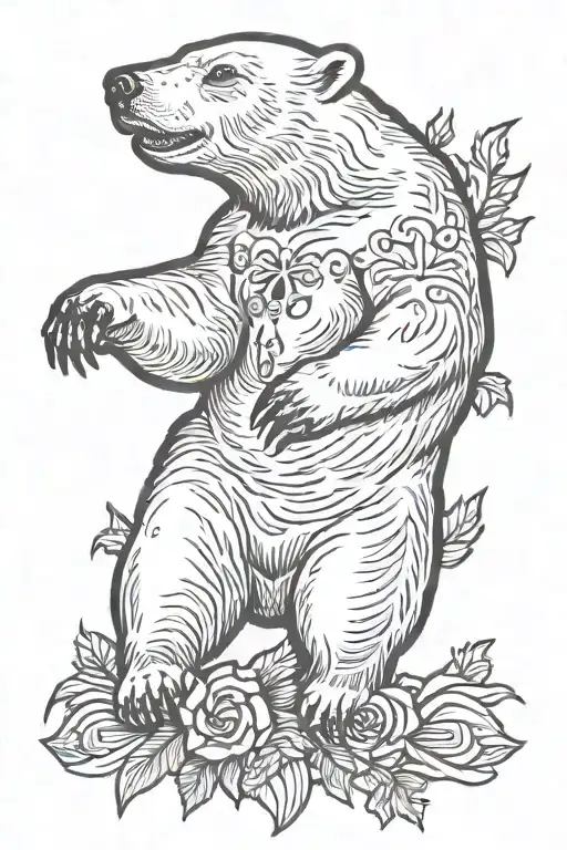 polar bear death angel tattoo design idea
