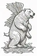 polar bear death angel tattoo design idea